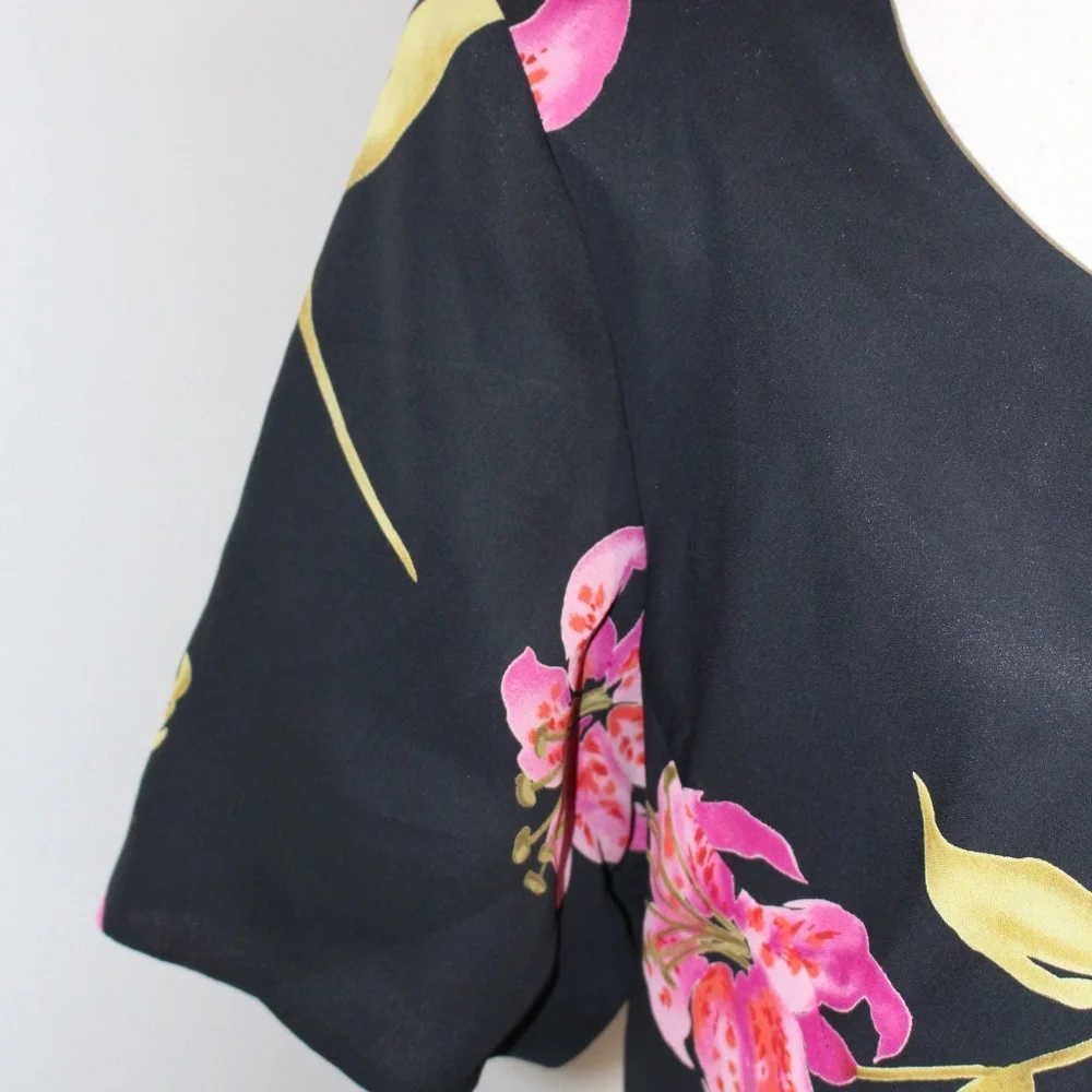Jessica Howard, Vintage 90s  Pink Hibiscus floral  dress - Picture 7 of 9